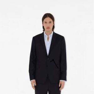 Burberry Made in Italy Single Breasted Wool Black Suit Jacket 40 S